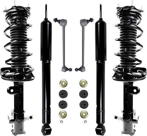 Miniatura 31 de Detroit Axle - Kit de amortiguadores de 6 puntales para Chevrolet Cruze Volt 2011-2012, puntales delanteros con resortes helicoidales barras