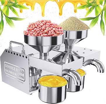 1600W Automatic Oil Press Machine, 8-12kg/h Commercial Stainless Steel Oil Expeller With Independent Control Panel, Oil Mill Maker for Seeds &Olive Oil Extraction