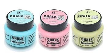 Little Birdie Chalk Acrylic Paint | Great Textured Paint for Your Home Decor & Painting Needs | Sailing Sky | Misty Rose | Wild Wasabi | 120 ml Each | Pack of 3