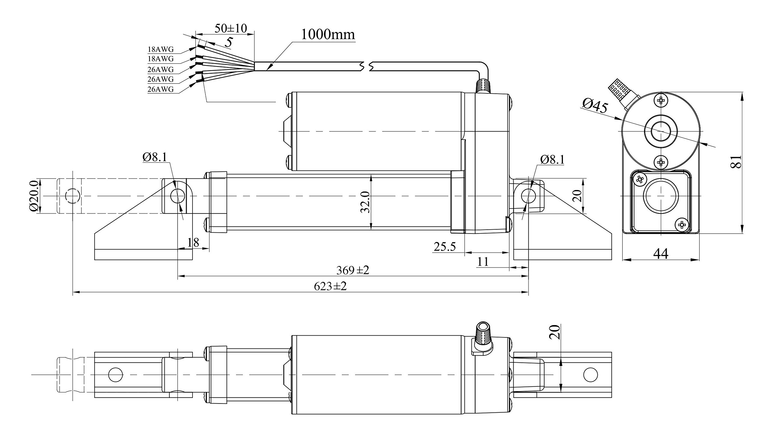 Heavy Duty Linear Actuator 10" Inch Stroke 330 Pound Max Lift DC 12v/24v — Amazon image 4