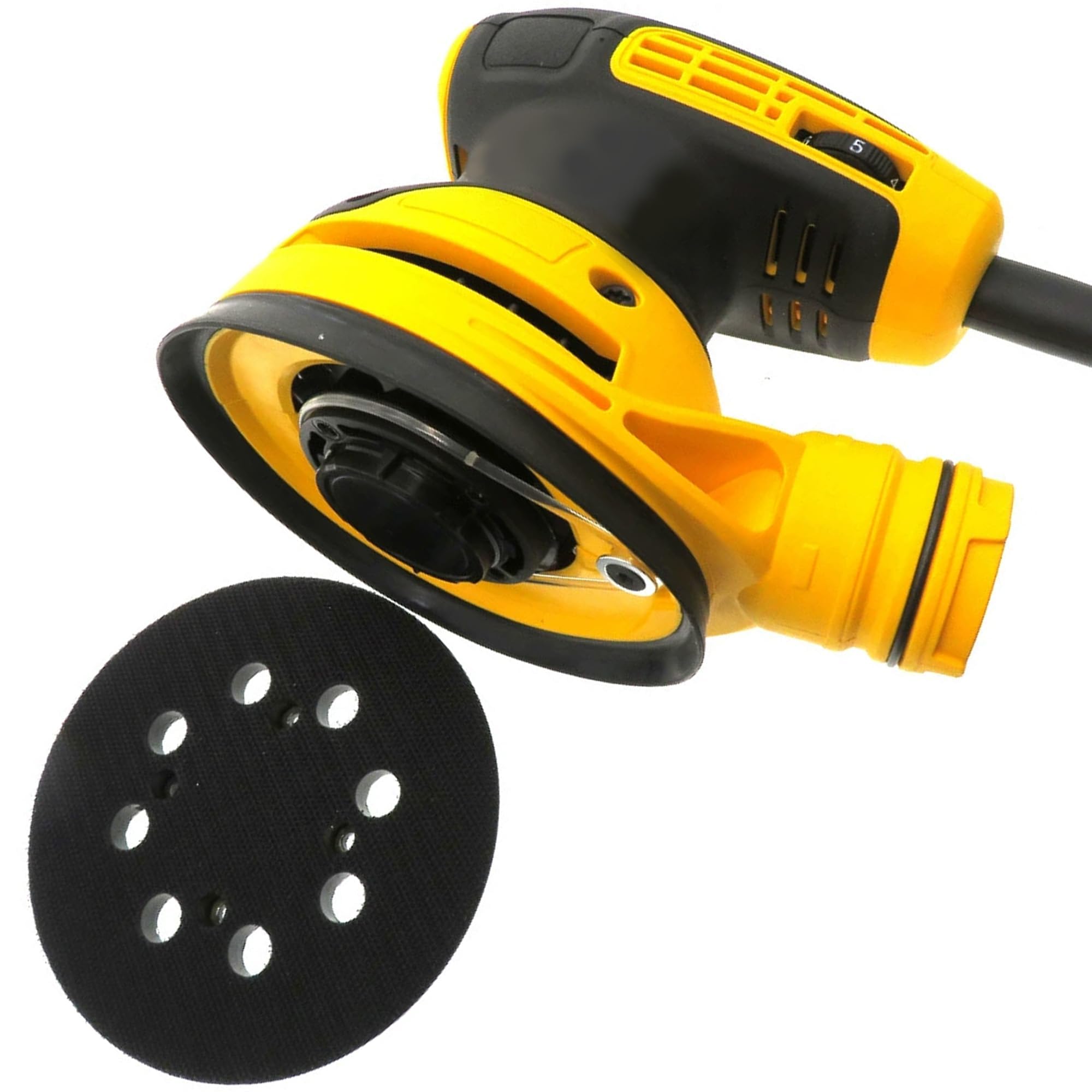2 sztuki podkładki szlifierskie, część OEM nr DWE64233, N329079 zapasowa podkładka szlifierska 5 cali 8 otworów 4 otwory na śruby do DeWalt 5" DCW210N DWE6423