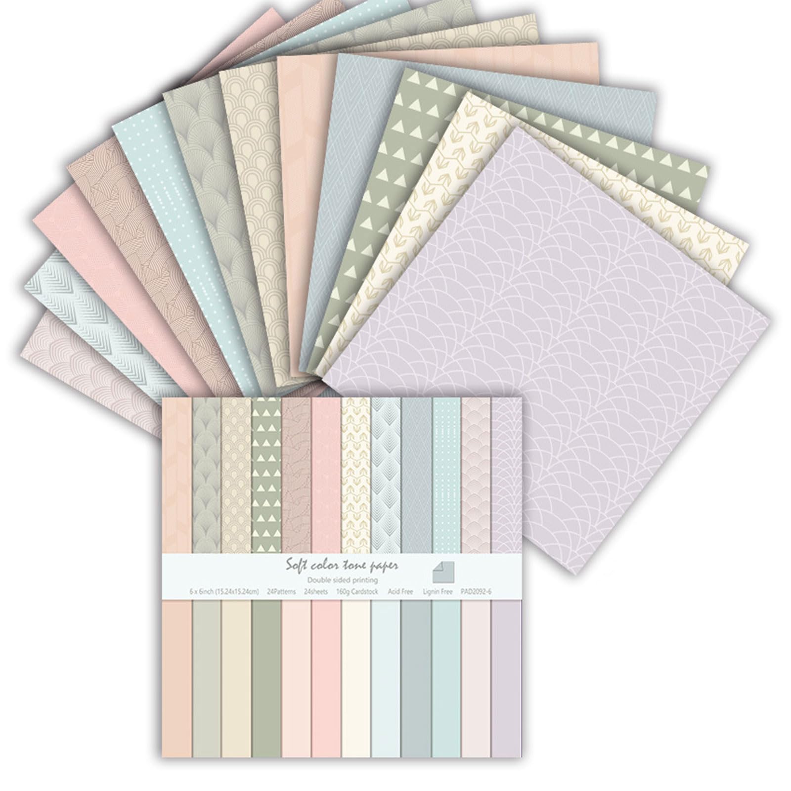 MerwDeeyt 24 Sheets Boho Scrapbook Paper 6x6 Inch Double-Sided Decoupage Papers Scrapbooking Paper Patterned Decorative Papers for DIY Card Making Wrap Decoration-Blue