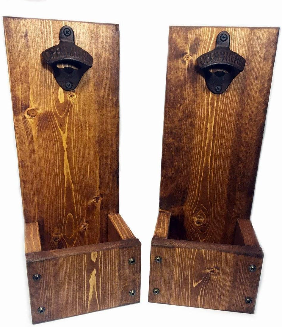 Go Ahead Take Your Top Off Drop Box Bottle Opener with Cap Catcher Solid Wood- Wall Mount or Freestanding - Groomsmen, Wedding and Anniversary gift