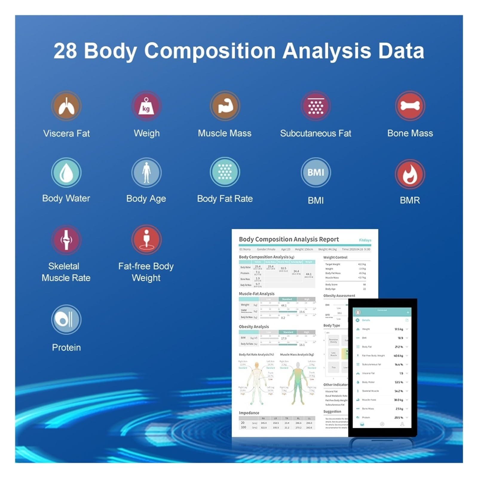 Báscula Inteligente De Bioimpedancia, 8 Electrodos, BMI, Báscula De Grasa Corporal, Báscula De Peso Corporal, Báscula Profesional De Composición Corporal, Recargable
