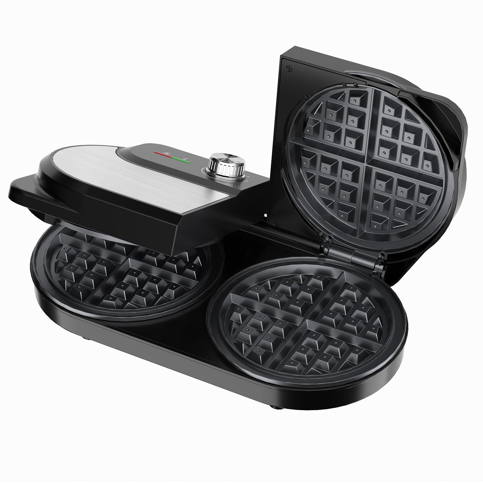 Sponsored Ad - Double Waffle Maker 6 Inch, 1400W Belgian Waffle Maker for Breakfast and Snacks, Stainless Steel Waffle Iron with Nonstick Plates, Temperature Knob, Cool-Touch Handles