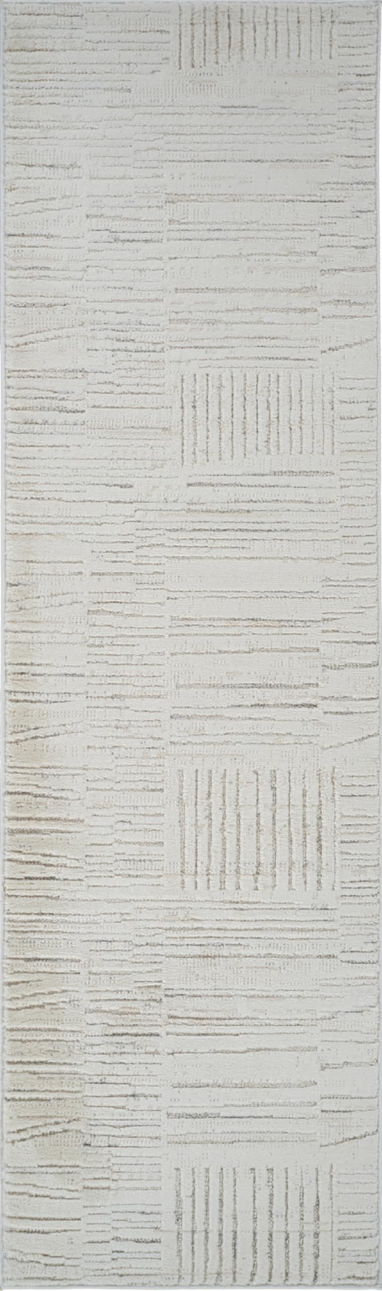 Rug Branch Astra 2'x8' (Exact Size: 2'3" x 8') Modern Indoor Runner Rug, Beige Cream - Entryway, Hallway, Bathroom, and Kitchen