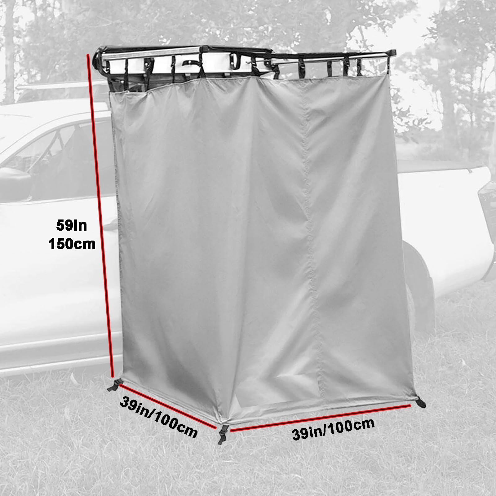 Markisen-Duschzelt mit Dach, Umkleidekabine Mobil mit PVC-Reiseabdeckung, 100 X 150 cm, Wasserdichtes Duschzelt Camping, Tragbarer Temporärer Umkleidezelt