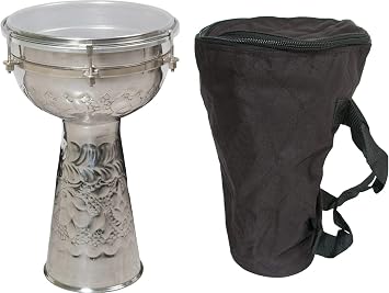 Mid-East Metal Doumbek Drum w/Gig Bag - 14 x 8"