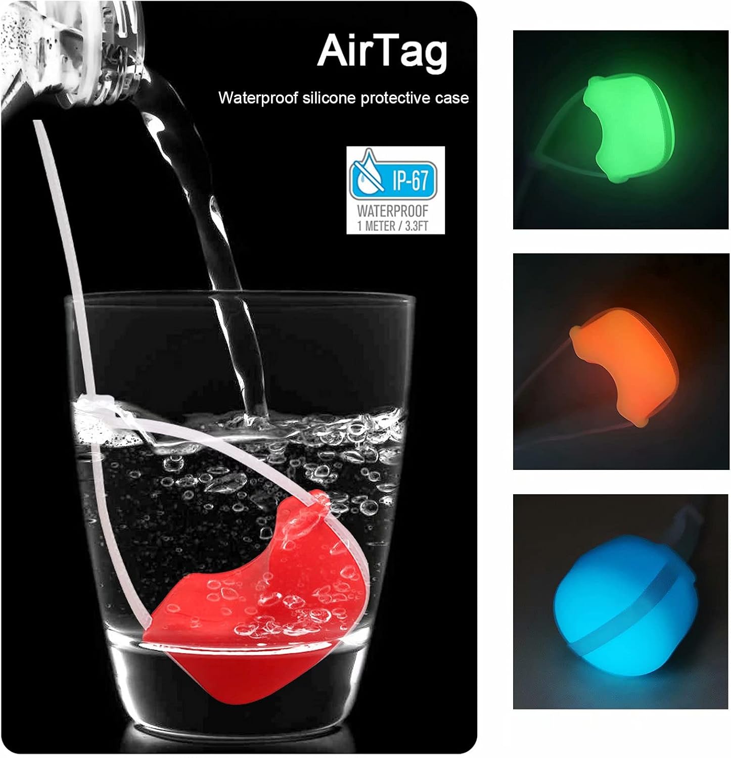 tcpqx airtag bike mount tube loop silicone case waterproof shockproof anti lost for bicycle bracket accessories with protective film