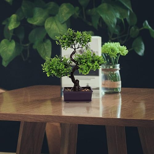 Miniatura 3 de Cabilock Árbol bonsái, árbol artificial, plantas bonsái artificiales, árbol bonsái artificial de plástico, decoración de plantas rojas de
