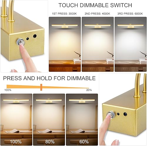 Miniatura 3 de LEEQVHOOLL Luz de imagen, luz de pared de batería de 16 pulgadas, luz de visualización 3CCT, luces de arte de metal para pinturas, temporizador