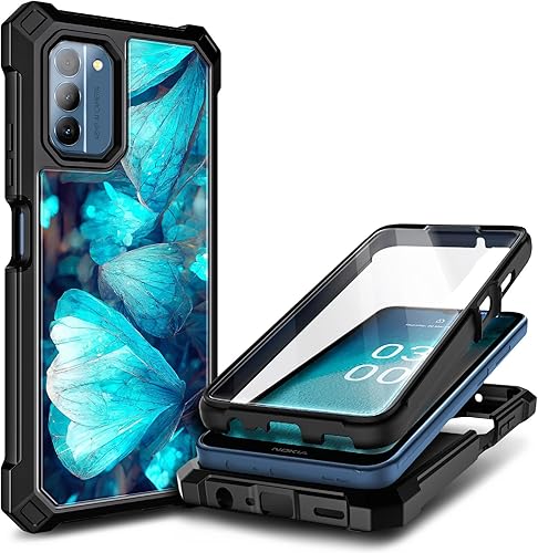 Miniatura 1 de NZND Funda para Nokia C300 (N155DL)Nokia G100 (N150DL) con protector de pantalla incorporado, funda protectora de cuerpo completo a prueba de