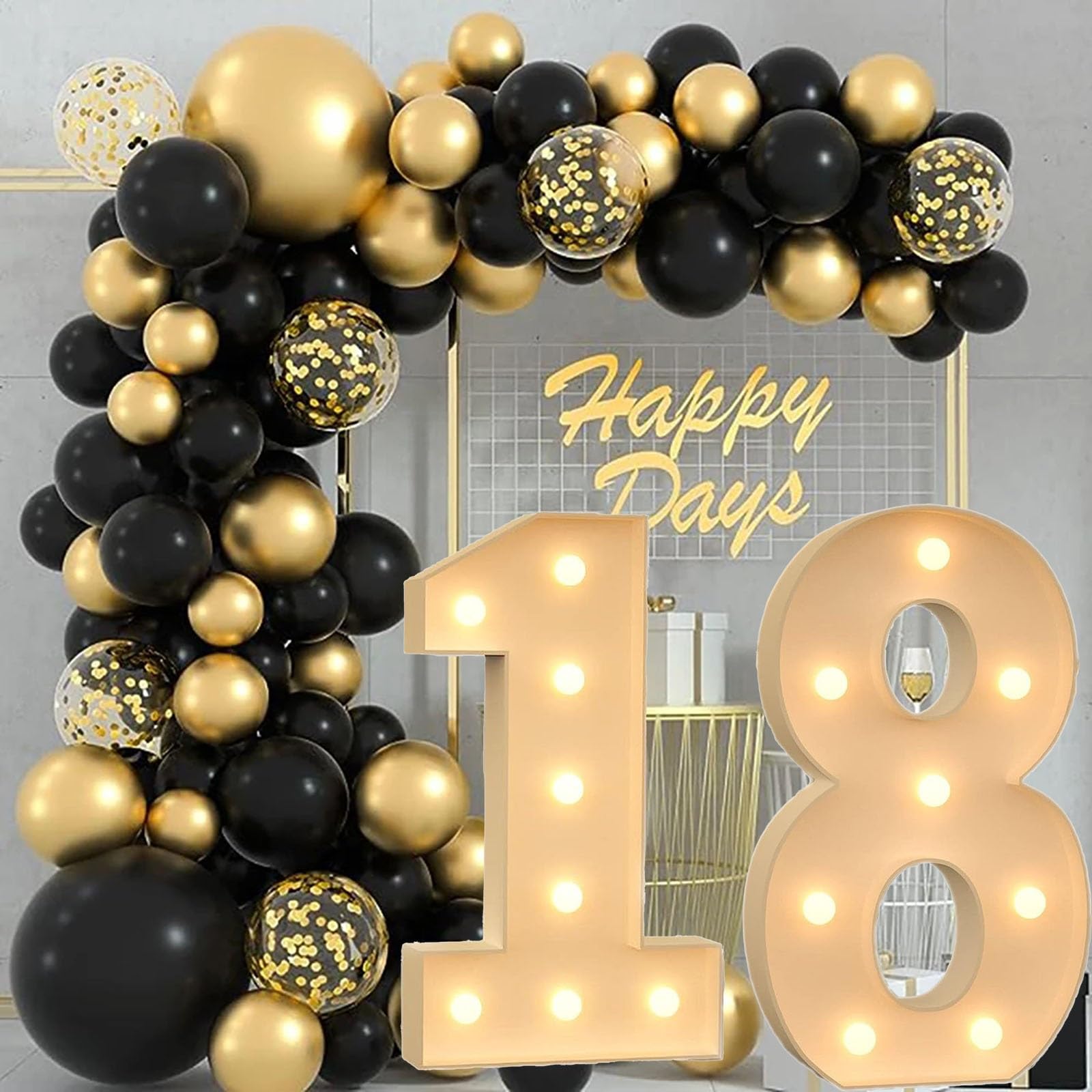 Lettere LED con lettere dell'alfabeto e insegne luminose for 18, cornice for palloncini numero 18, decorazioni LED con lettere dell'alfabeto e numeri, insegne luminose for la scuola, l'università, tav