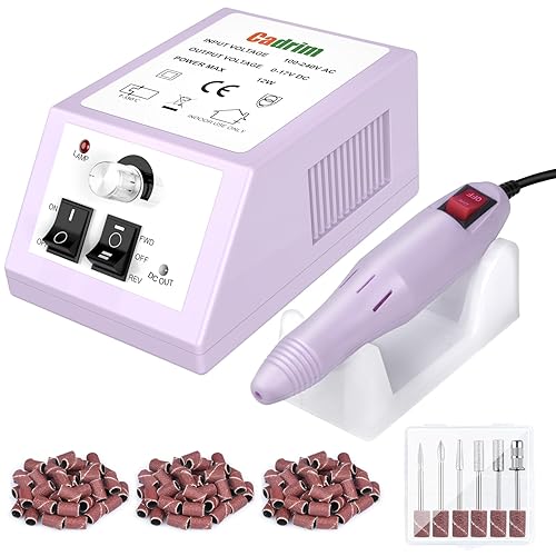 Miniatura 7 de Maquina pulidora de uñas Cadrim set eléctrico para brillo de uñas y uso en manicure y pedicure enchufe US