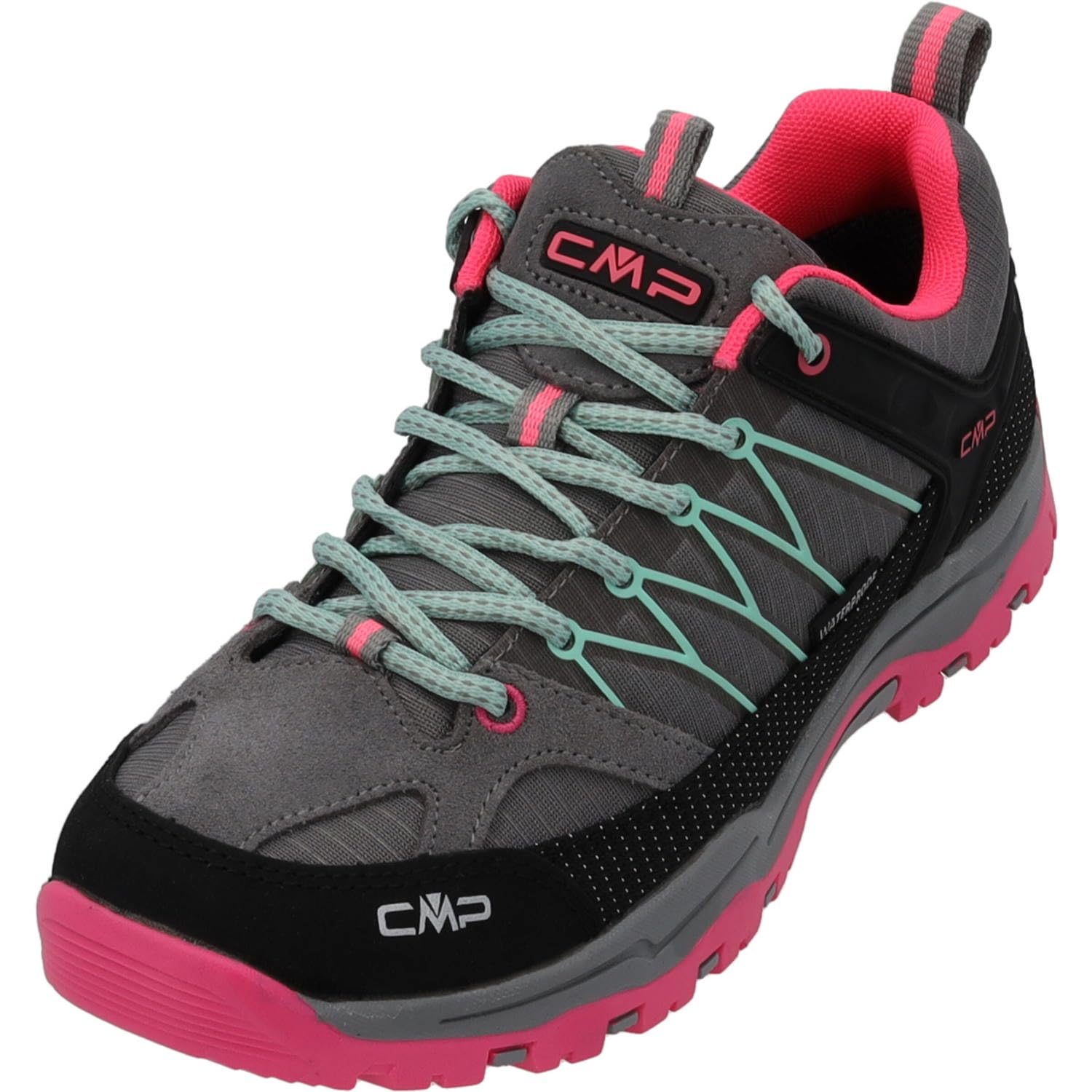 CMP Kids Rigel Low Trekking Shoes WP, Cement Pink Fluo, 2.5 UK