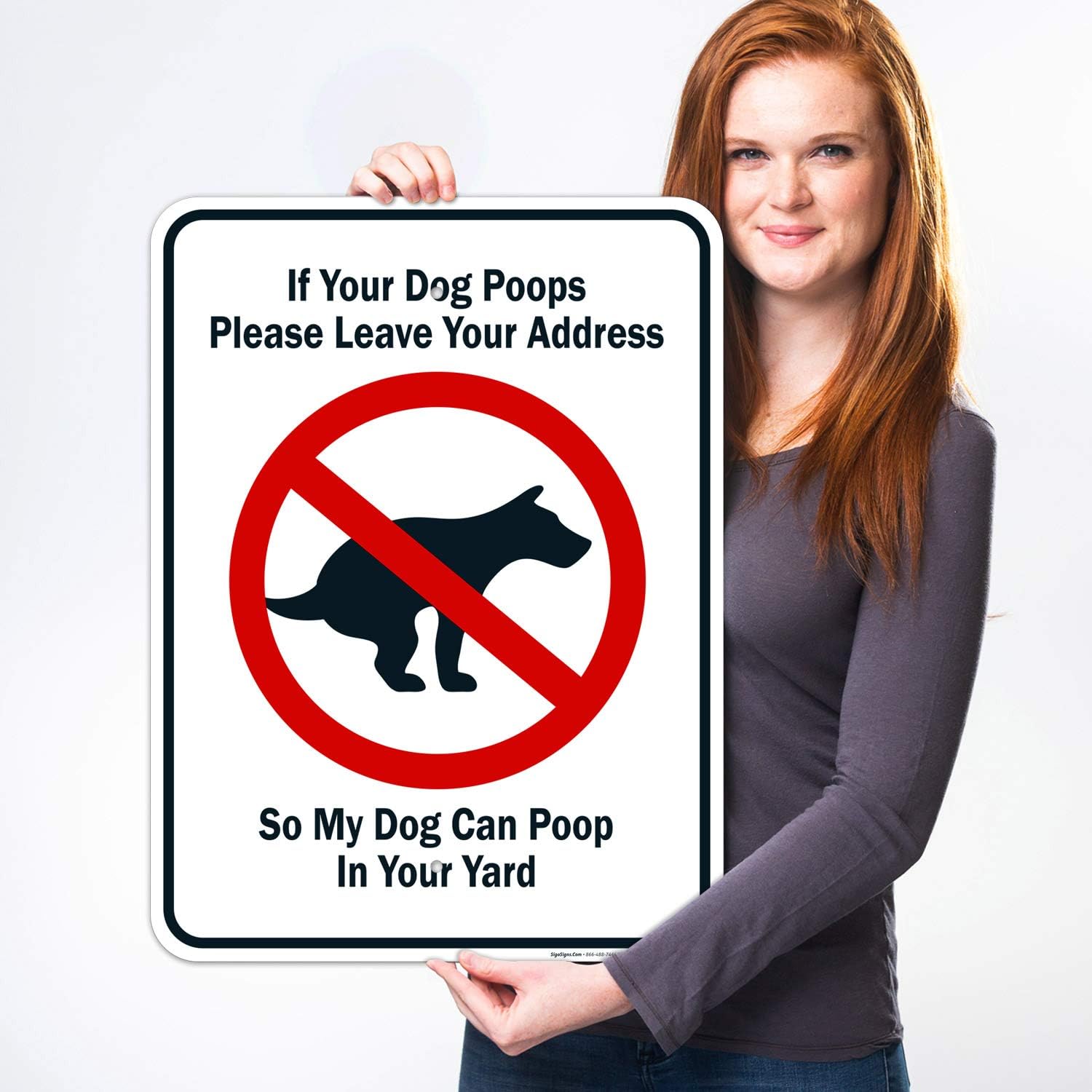 Funny Dog Poop Message Sign, 18x24 Inches, 55 mil Thick HDPS (high Density polystyrene), Made in USA