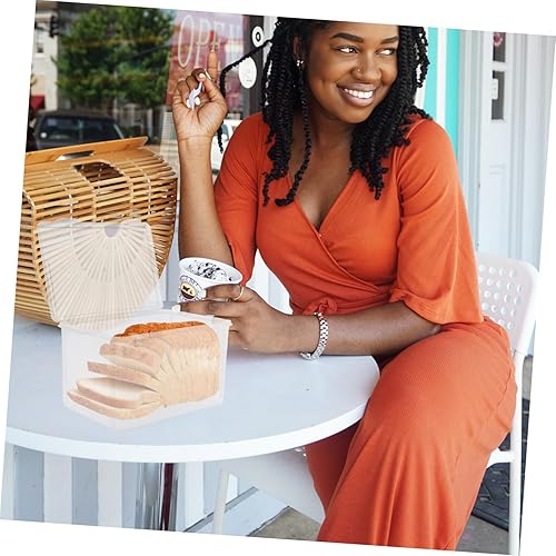 Miniatura 2 de TIDTALEO Caja de almacenamiento de pan, contenedor transparente para pasteles con tapa, caja organizadora de plástico, cesta de pan, dispensador de