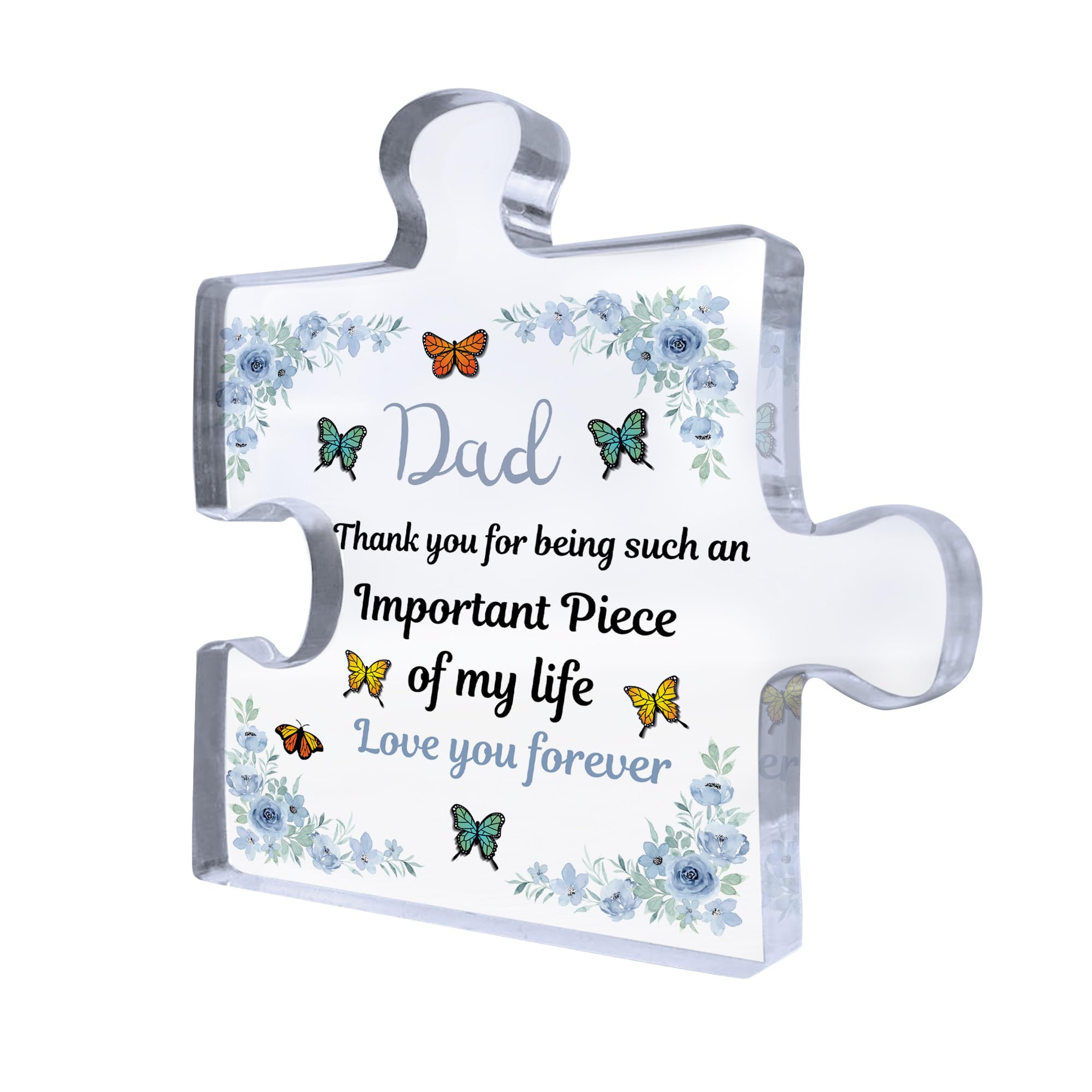 Red Ocean for Dad Birthday For Dad Acrylic Puzzle Piece Plaque Fathers Day from Daughter Presents from Son Novelty