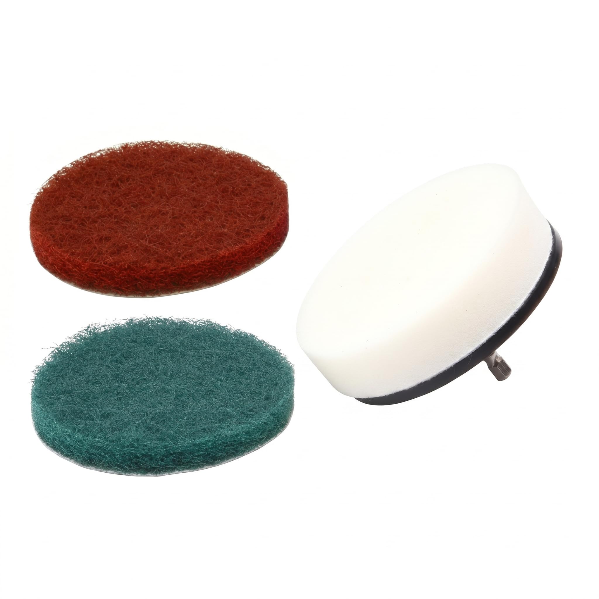 Harden 4" Drill Scrubber Pad Set with 1/4" Hex Shank | Soft Sponge, Medium & Hard Scrubber Pads with Quick Change Backer | Power Cleaning Kit for Tile, Glass, Granite, Kitchen & Automation - 611495-image-19