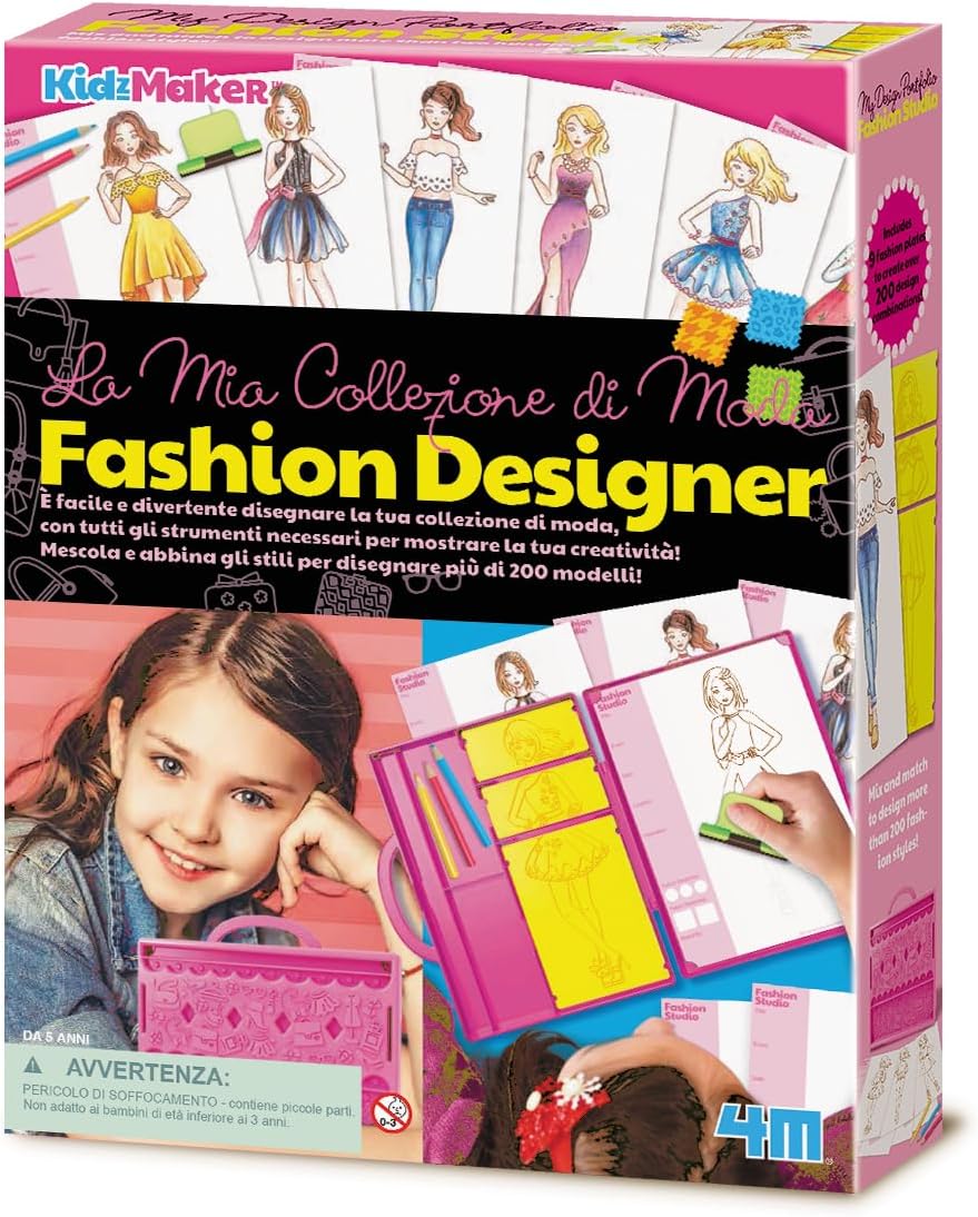 4M 4720 Fashion Designer Studio, Gira La Moda Years 2020, Creative Game to Draw, Create Your Own Fashion Collection, Creative and Stimulating Activity from 5 Years