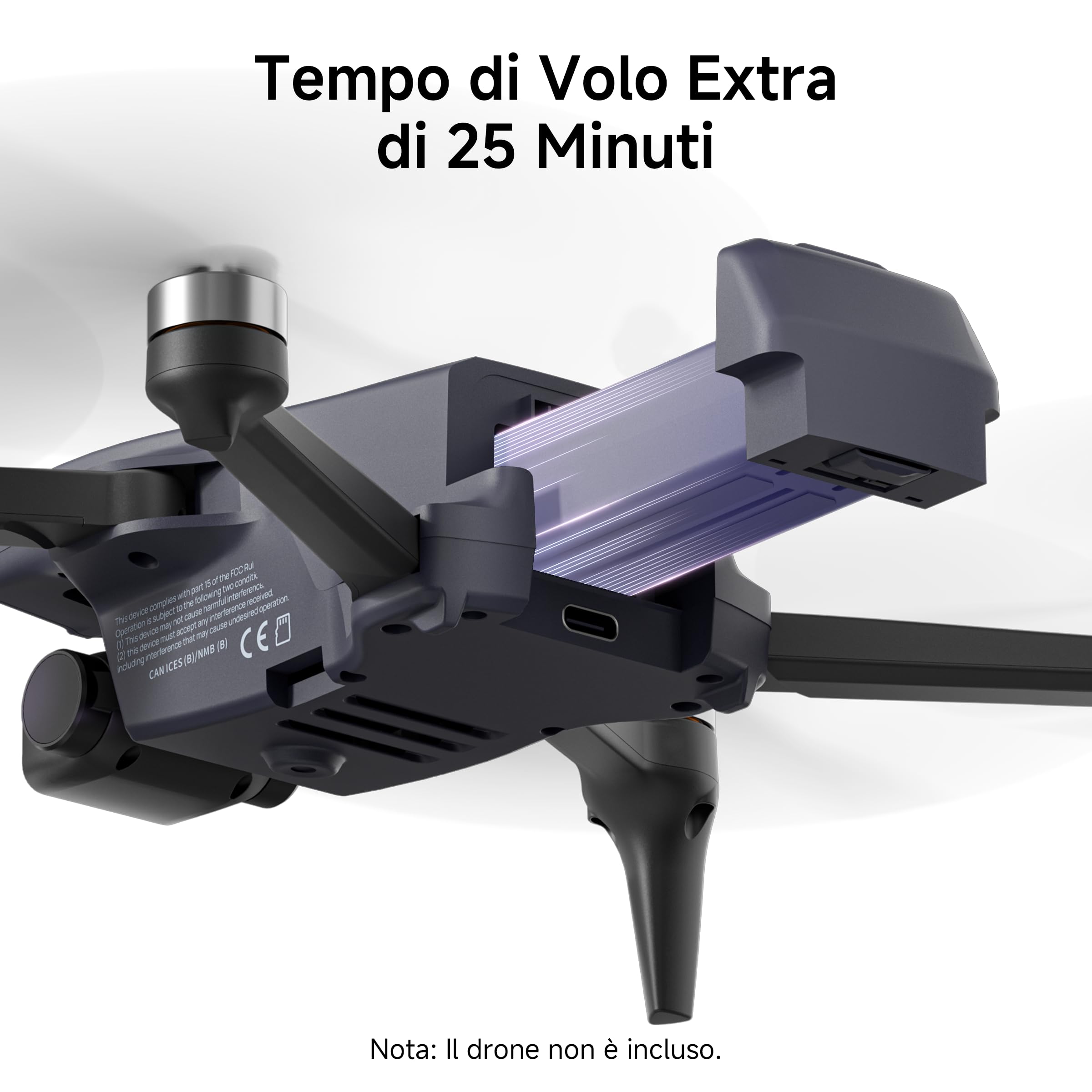 Ameta Batteria per Drone S20 Pro, 3,7 V, 3000 mAh, Batteria Ricaricabile per Drone Quadcopter RC, Nero