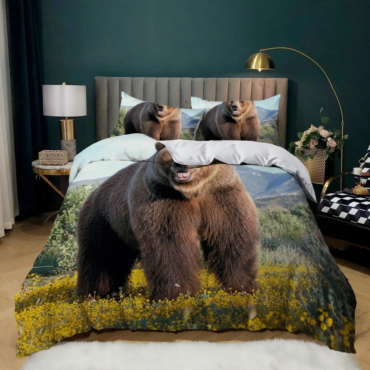 Housse de couette ours pour chambre d'enfant : créez un cocon doux avec ce lit 200x200 cm