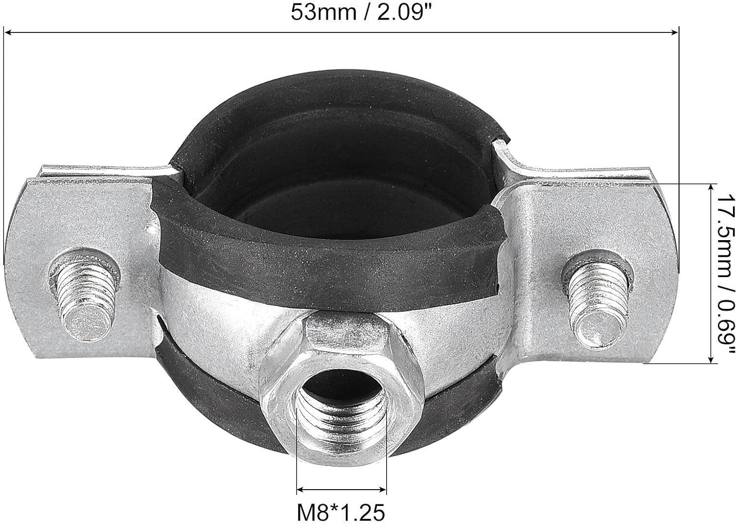 uxcell Adjustable Pipe Bracket Clamp, 1" (25mm) Wall Ceiling Mount Iron Pipe Strap Support 5pcs
