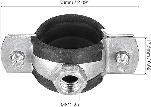 Miniatura 2 de uxcell Abrazadera de soporte de tubo ajustable, soporte de correa de tubo de hierro de montaje en pared de 1 "(25 mm) 5 piezas