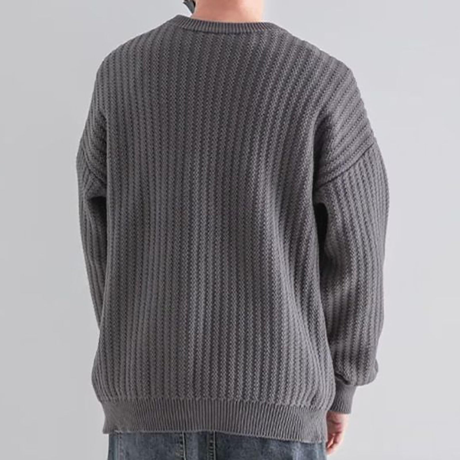 Suéter Tipo Abrigo de Punto Suave con diseño a Rayas, cómodo y cálido para el Invierno. Talla Grande.
