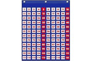 EAMAY Number Chart with 120 Pockets, Practice Counting from 1 to 120 Easily