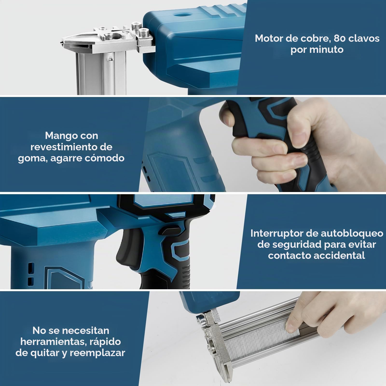 Pistola de clavos recargable Makita 18 V LXT compatible, 2 en 1, grapadora eléctrica para madera/tela/alfombra (sin batería), con 500 clavos rectos y 500 clavos en forma de U