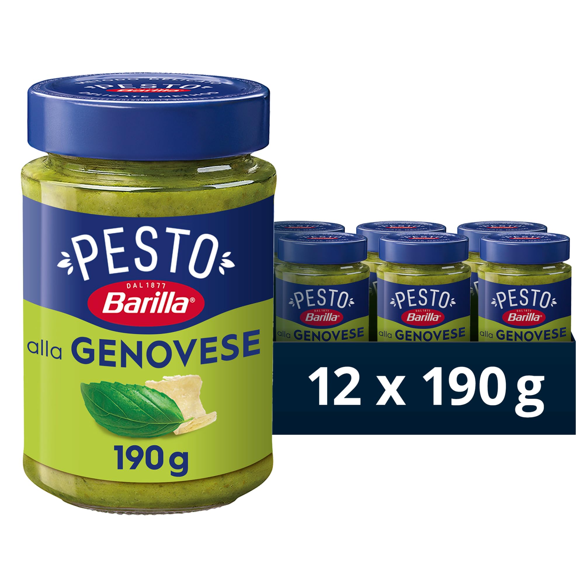 Barilla Pesto alla Genovese Sauce, 12x190g – Basil, Parmesan, Italian