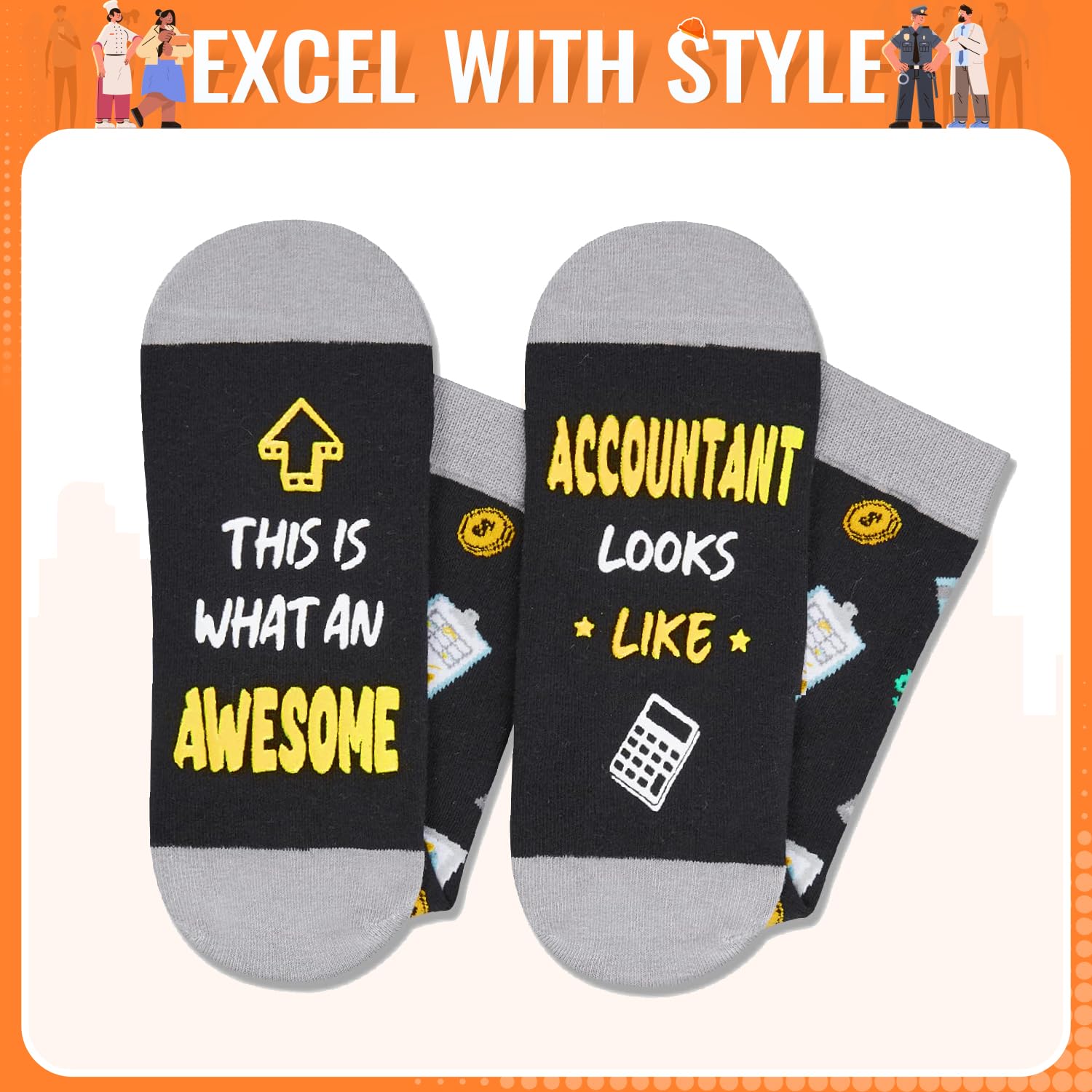 HAPPYPOP Lawyer Cheerleading Baker Socks - Gifts for Manager Pilot Farmer Accountant