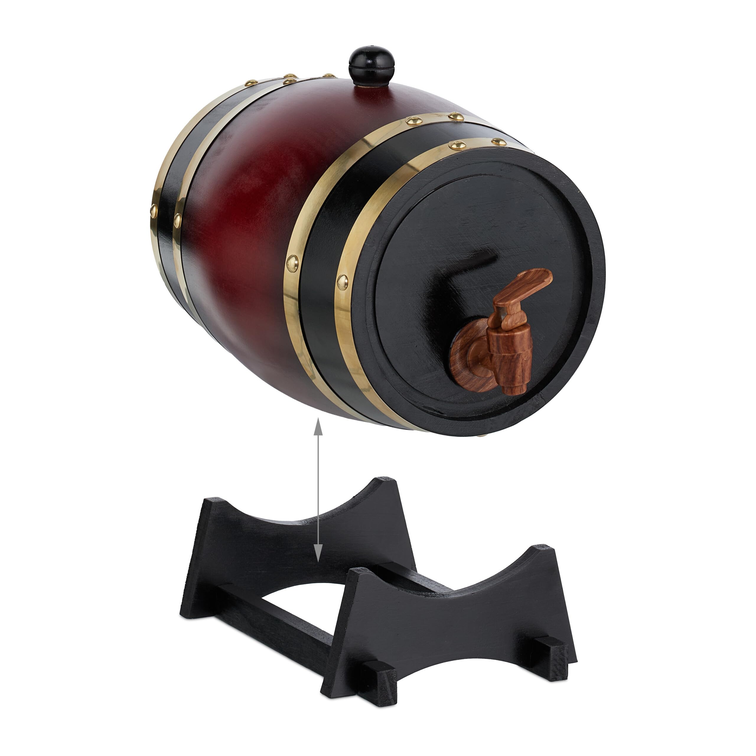 Botte Di Legno Per Whisky E Vino Da 1,25L - Con Rubinetto E Supporto, Design Rustico, Perfetta Per Regali O Per La Tua Cantina - Foto 8