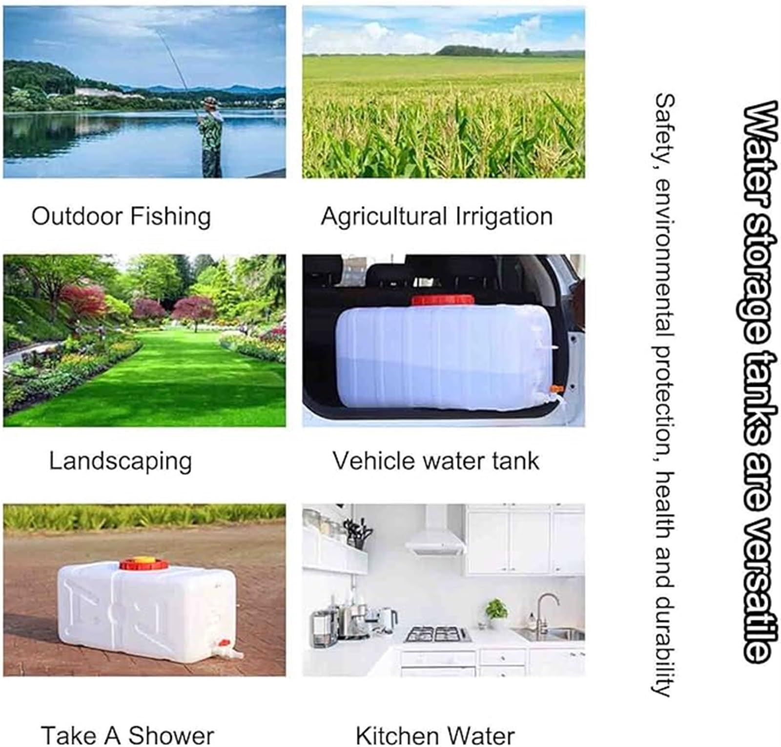 Contenitori d'acqua Secchio Acqua Domestico 50L/100L/150L/200L,Contenitore Acqua Campeggio Portatile con Rubinetto, Serbatoio Acqua Campeggio All'aperto, Secchio Rettangolare Adatto For Auto Vi