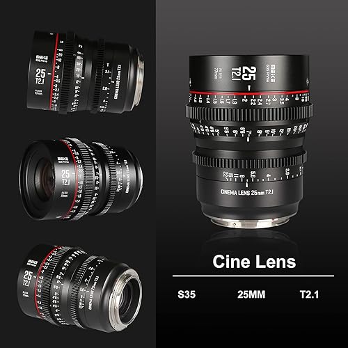 Meike 25 mm T2.1 S35 Manueller Fokus Weitwinkel Prime — galinė pusė