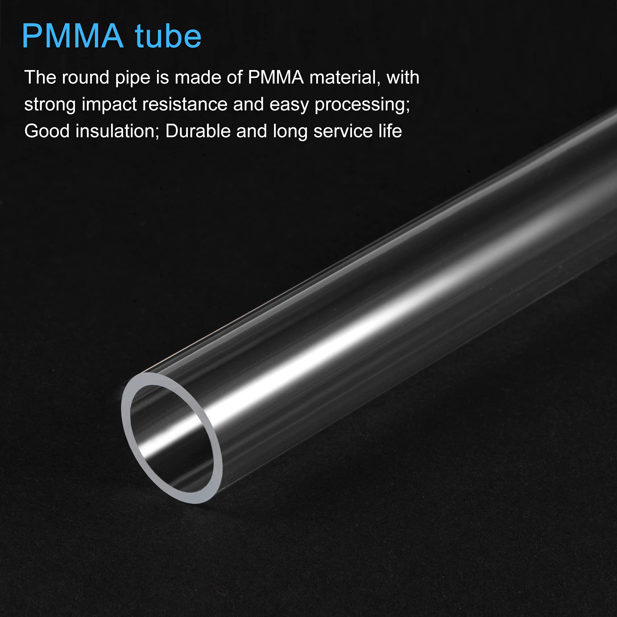 PATIKIL 14mm ID x 18mm OD x 305mm Trasparente Rigido Acrilico Tubo, Rigido Rotondo Tubo per Acqua Tubo