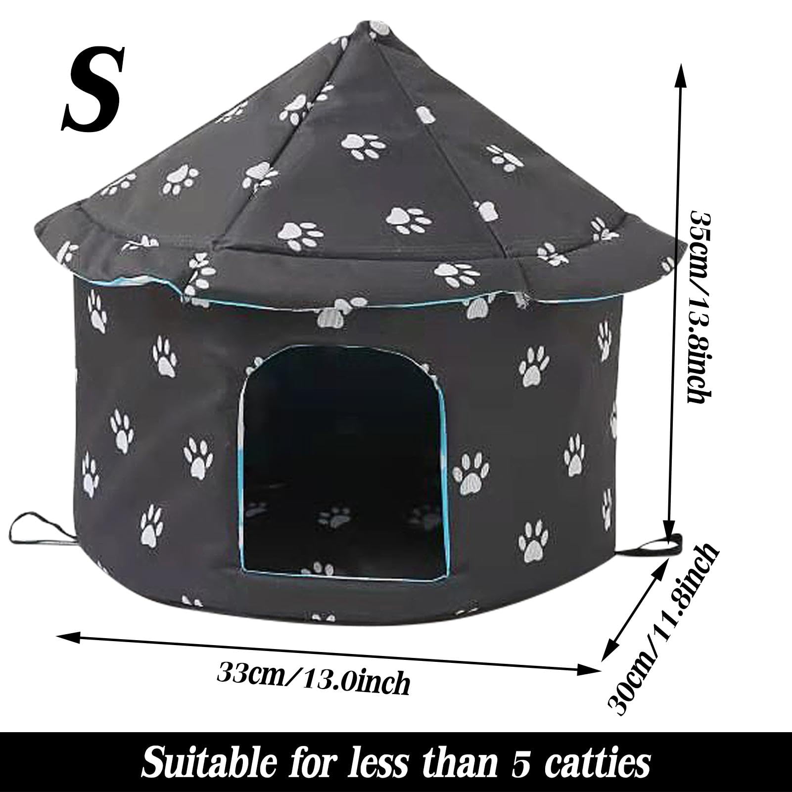 Casetta Per Gatti Vinnypet Esterna - Impermeabile, Con Cuscino, 40x35x40cm - Foto 8