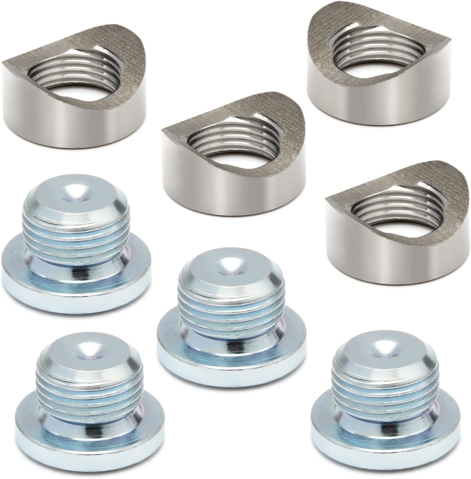 Ledaut Catalytic Converter Notched Style O2 Oxygen Sensor Bung And Plug (4 Bungs/ 4 Plugs) M18X1.5