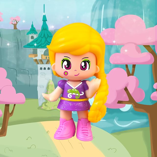 Foto 6 de 7 de Pinypon Cuentos con Bolsito, Bolso Morado con Asa, Figura de Rapunzel del Mundo de los Cuentos