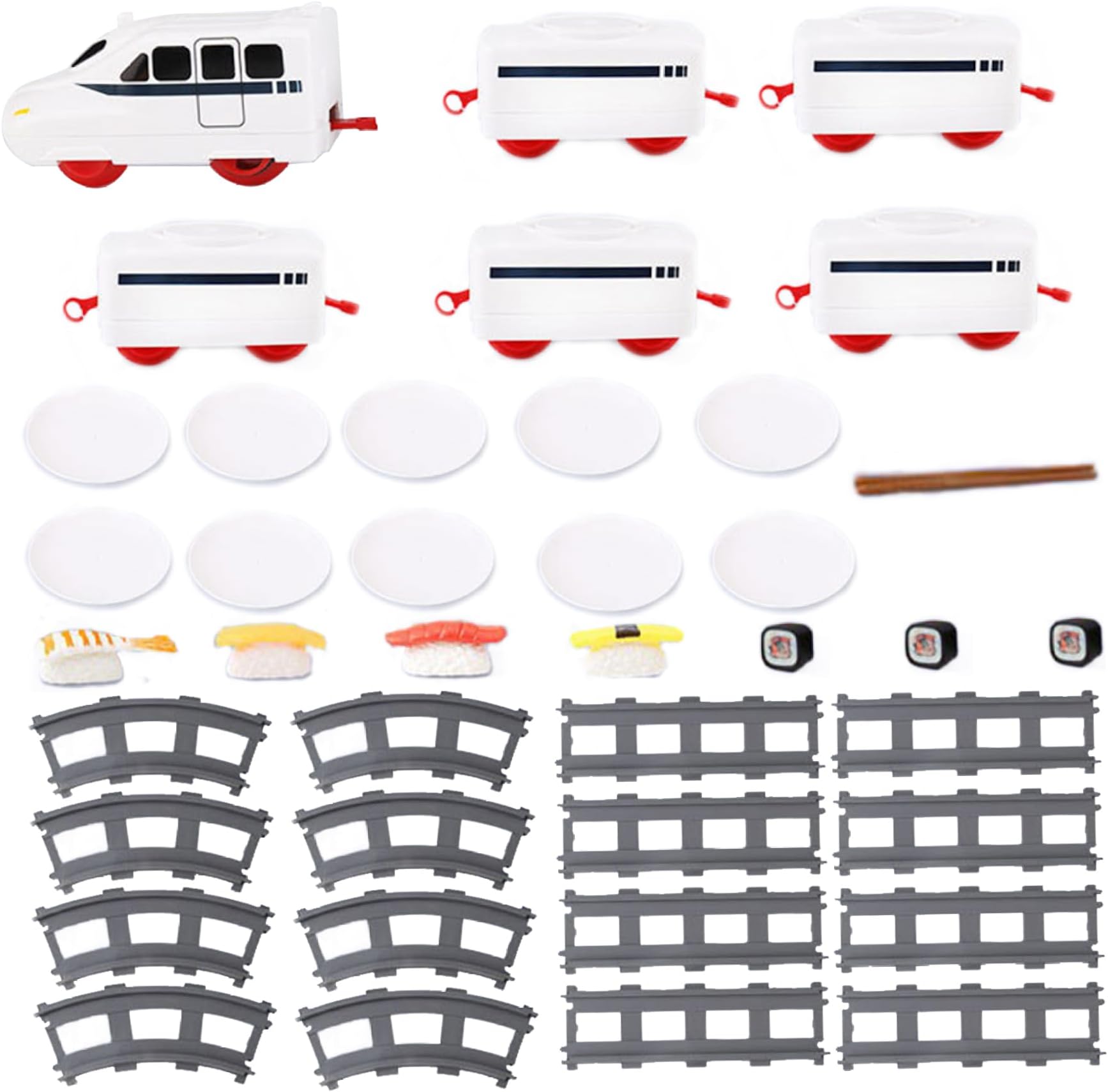 Sushi Train Rotating Food Train for Table Household Dinner Train with Rail Conveyor Belt, Serving Tray Battery Powered Train Table for Party, Display Table, Swing Plate
