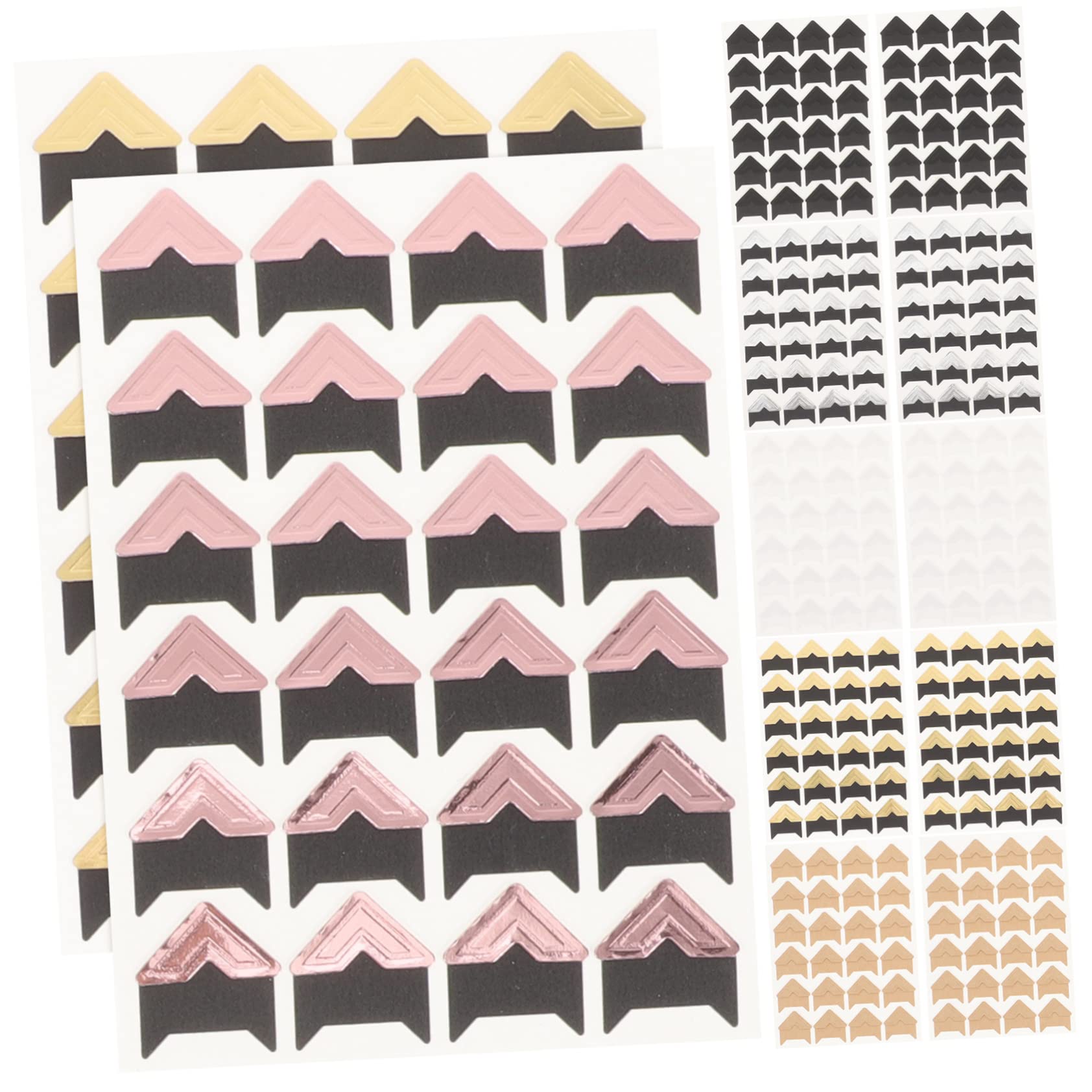 Lurrose 60blätter Vintage Selbstklebende Fotoecken Kraftpapier Und Roségold Für Scrapbooking Fotoalben Und Bastelprojekte Dekorative Eckenschutzaufkleber Für Ihre Erinnerungen