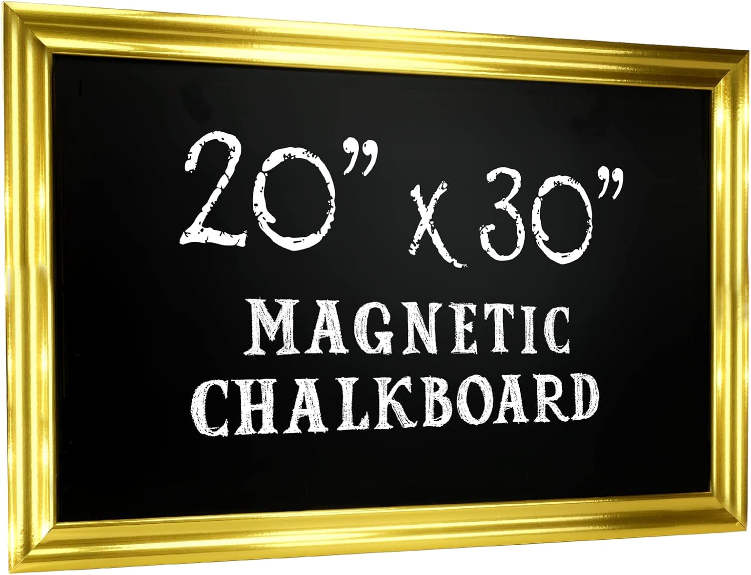 Excello Global Products Gold Magnetic Wall Chalkboard Sign: Includes Chalk and Magnetic Eraser 20"x30" Hanging Chalk Sign for Kitchen Wall Decor, Restaurant Menu Board and Wedding Sign