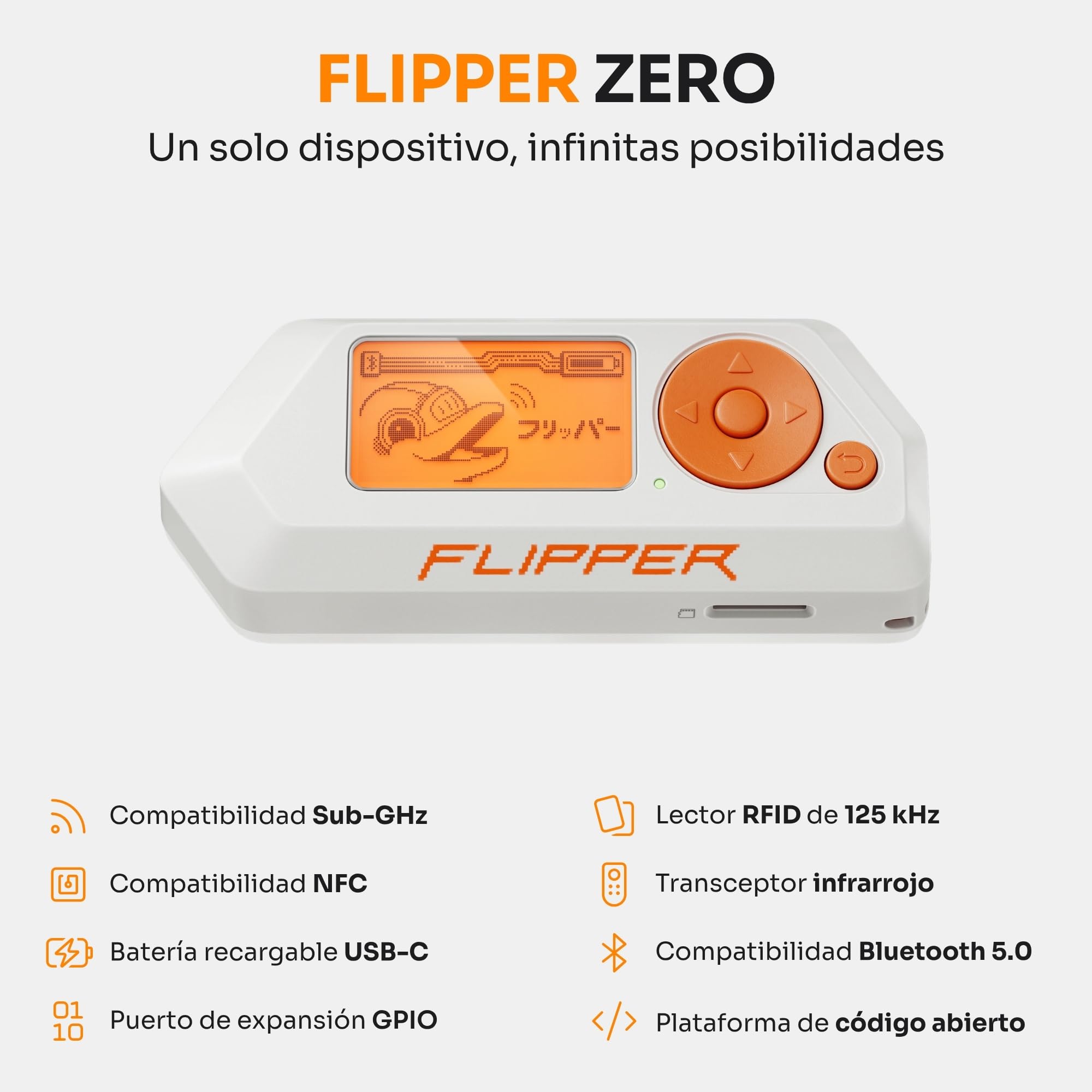 Flipper Zero Essentials Kit - Flipper Zero | Funda de Silicona | Tarjeta MicroSD de 32 GB | Dispositivo Multifunción Portátil para Entusiastas de la Tecnología