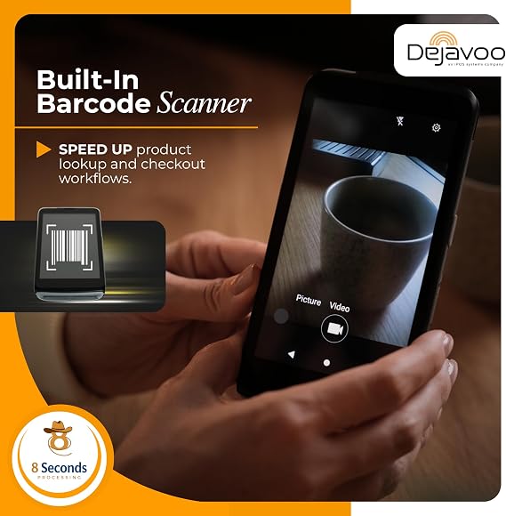 P5: Compact Mobile Card Reader POS - Touchscreen Checkout & Barcode Scanner