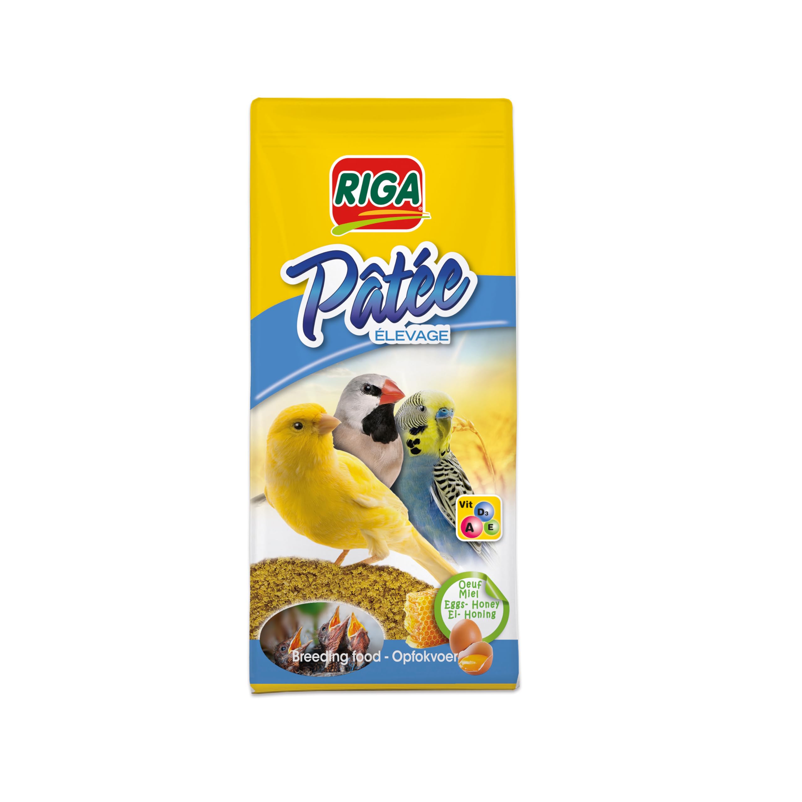 Riga - Pâtée d'Élevage pour Oiseaux - Aliment Complémentaire Oiseaux Granivores - Aux Œufs Et Au Miel - Riche en Vitamines Et Protéines - Reproduction, Couvaison Et Sevrage - 100G - 3
