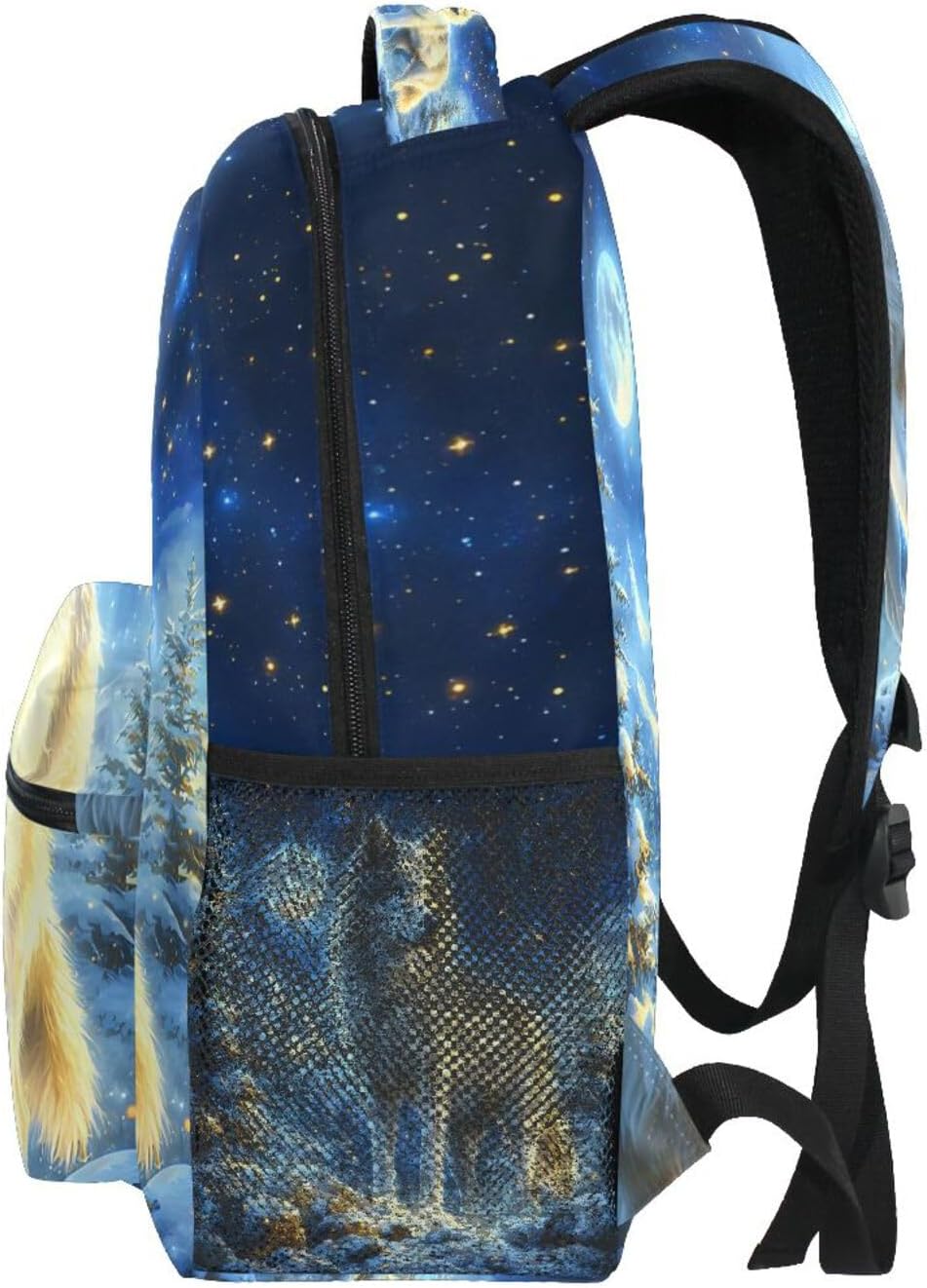 ALAZA Wolf Moon Kids School Backpack for Boys Girls Teens Bookbag Travel Daypack Bag 16 inch - Image 3