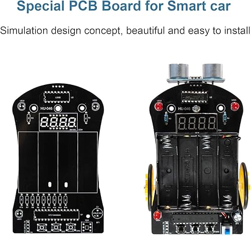 Miniatura 4 de Kit de práctica de soldadura inteligente para automóvil, kit de soldadura de robot de automóvil pequeño, carrito inteligente de medición de