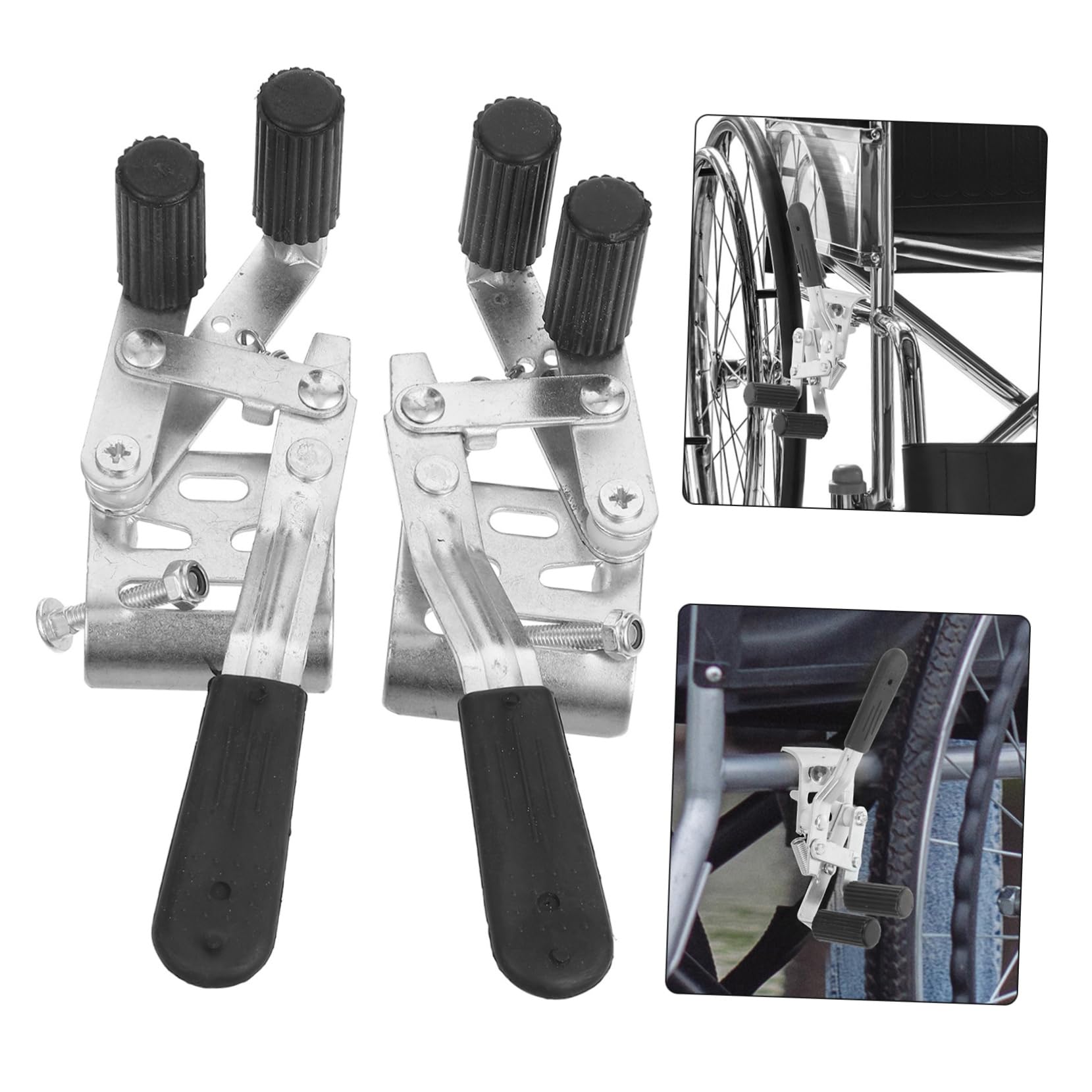 2piezas Frenos Para Sillas De Ruedas Accesorios De Freno De Mano Con Montaje Lateral Repuestos Prácticos Y Duraderos Para Sillas De Ruedas Fácil Instalación Y Diseño Conveniente