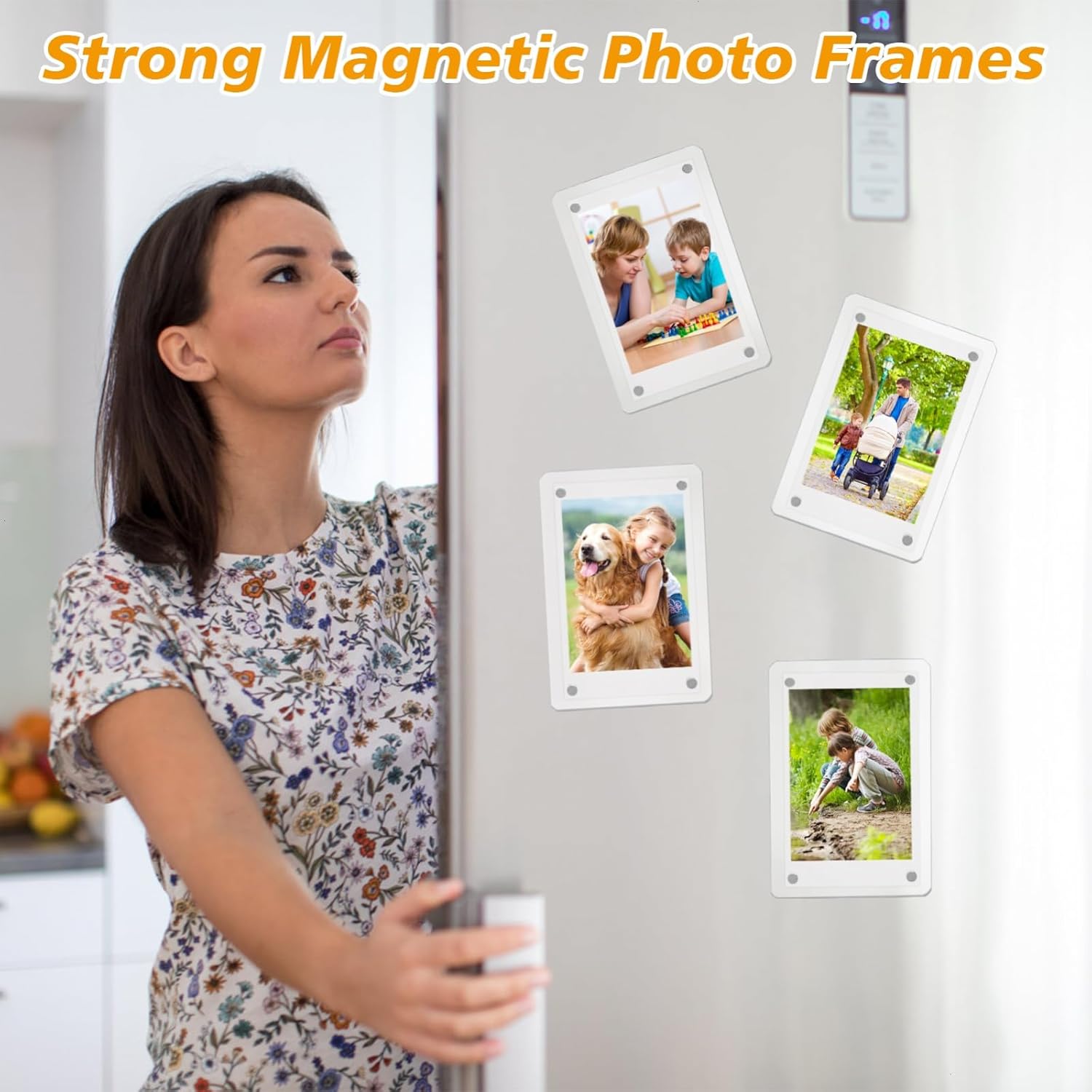 12 Packs Acrylic Fridge Magnetic Picture Frame Magnetic Polaroid Frames for Photos Instax Mini Frame Clear 2.36 x 3.54 Inch